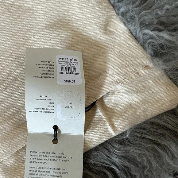 Mongolian Lamb Cushion Covers | West Elm Australia West Elm Mongolian lamb pillow cover - 24x24 main image 2